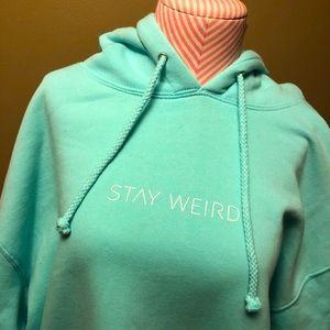 Mint Green / Blue ‘Stay Weird’ Oversized Sweatshirt - size XL